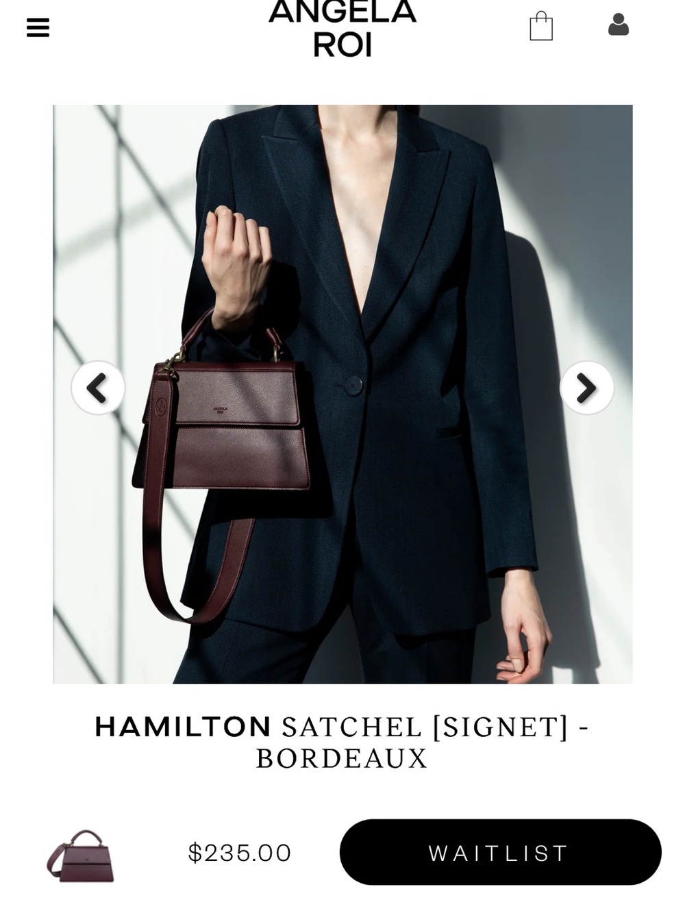Angela Roi Hamilton Satchel in Bordeaux
